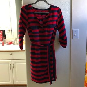 NWOT Red and Navy Striped Gap Dress Size Small